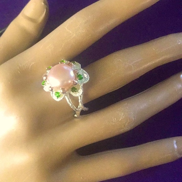 HOST PICK Freshwater pearl chrome diopside rose gold artwork SS925 - Picture 4 of 8